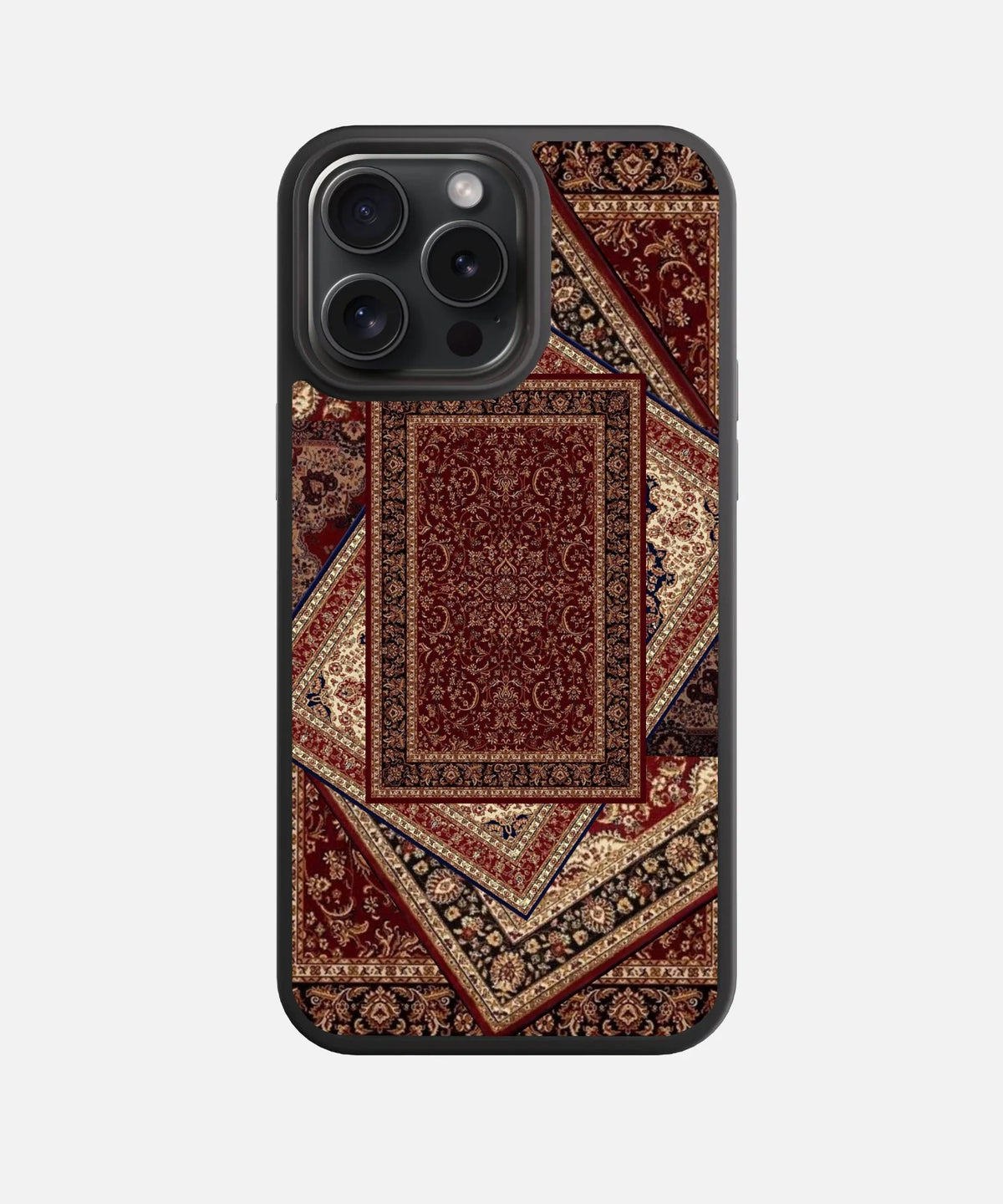 Crimson Weave Glass Phone Case