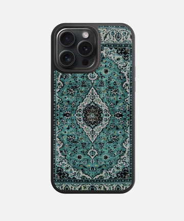 Teal Medallion Glass Phone Case