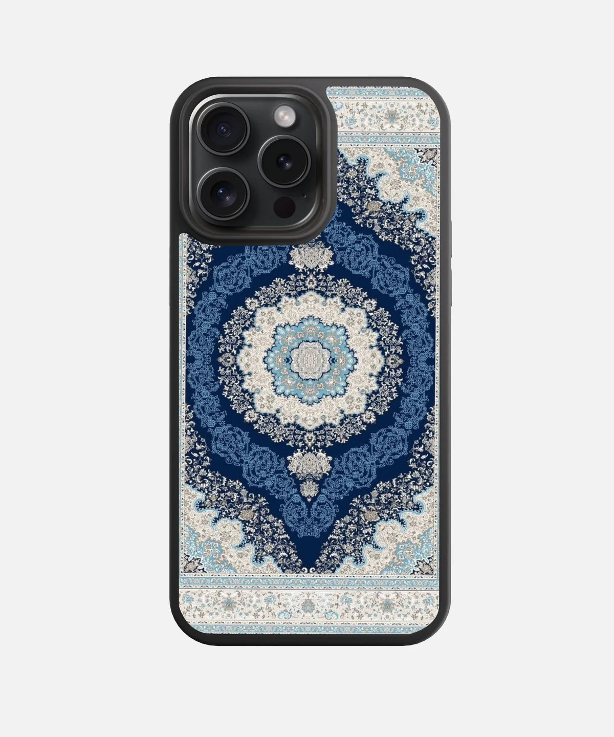Navy Medallion Glass Phone Case