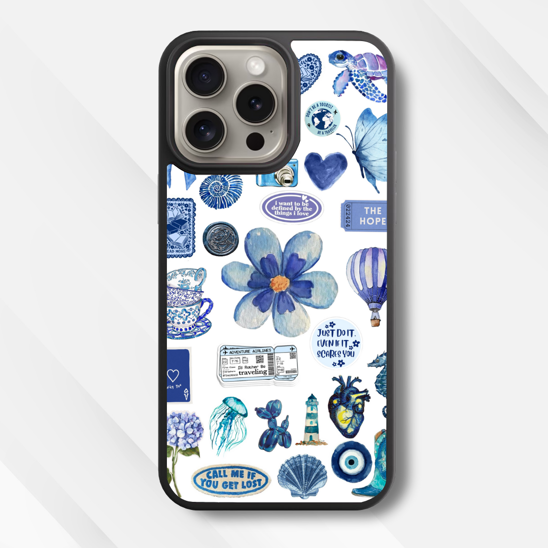 Blue Hope & Journey Glass Phone Case