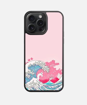 Pink Kanagawa Glass Phone Case