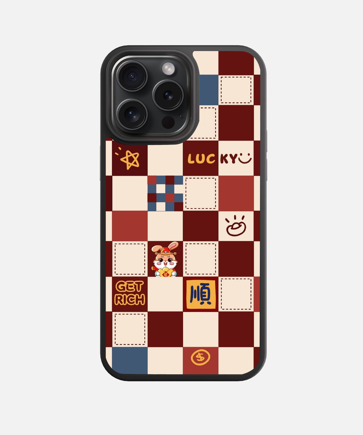 Get Rich Grid Glass Phone Case