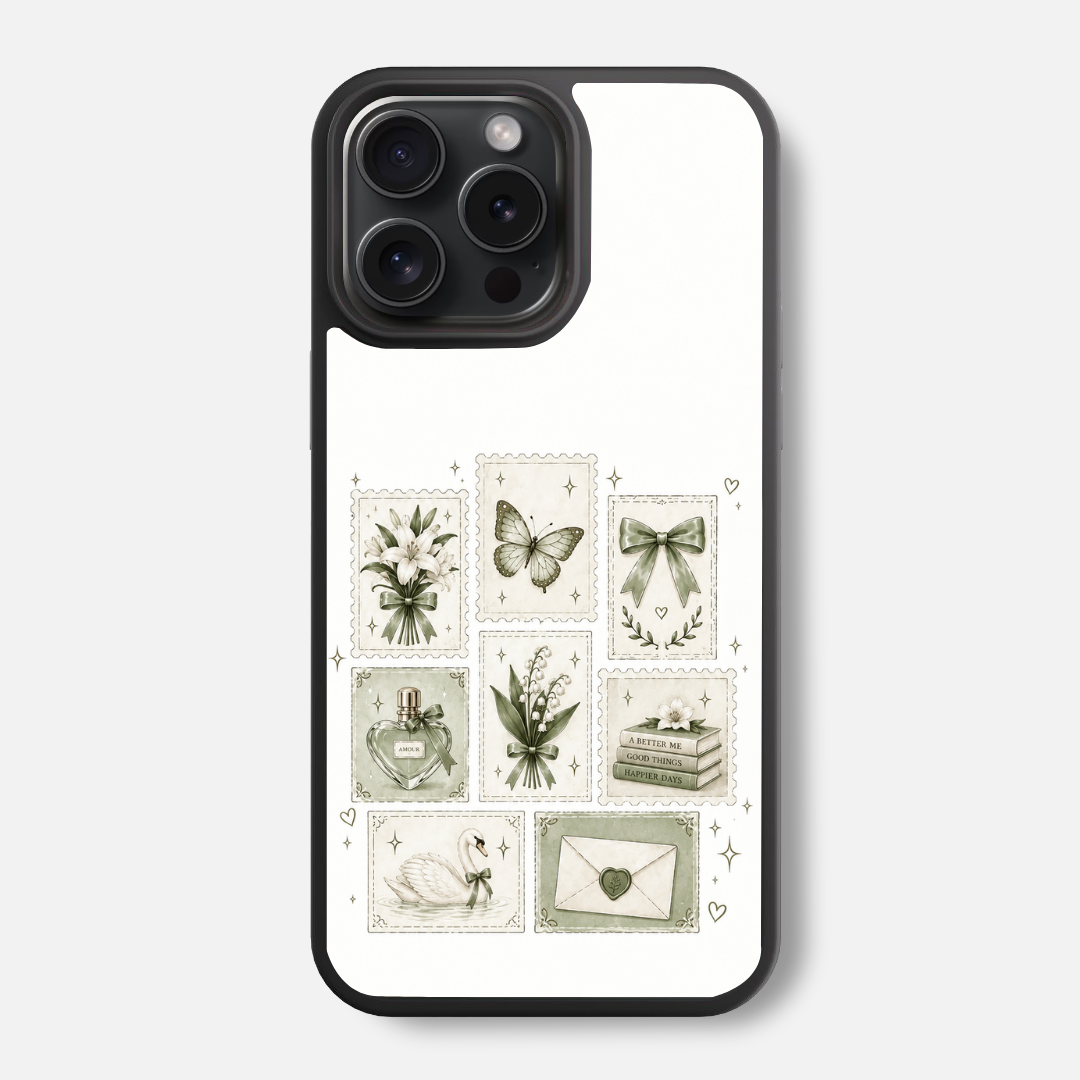 Sage Postage Glass Phone Case