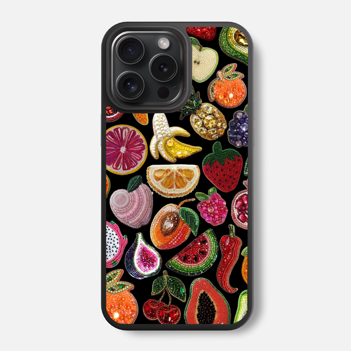 Fruit Mosaic Collage Charm Glass Phone Case