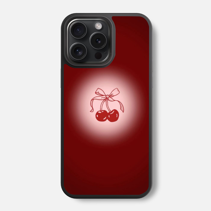 Cherry Noir Glass Phone Case