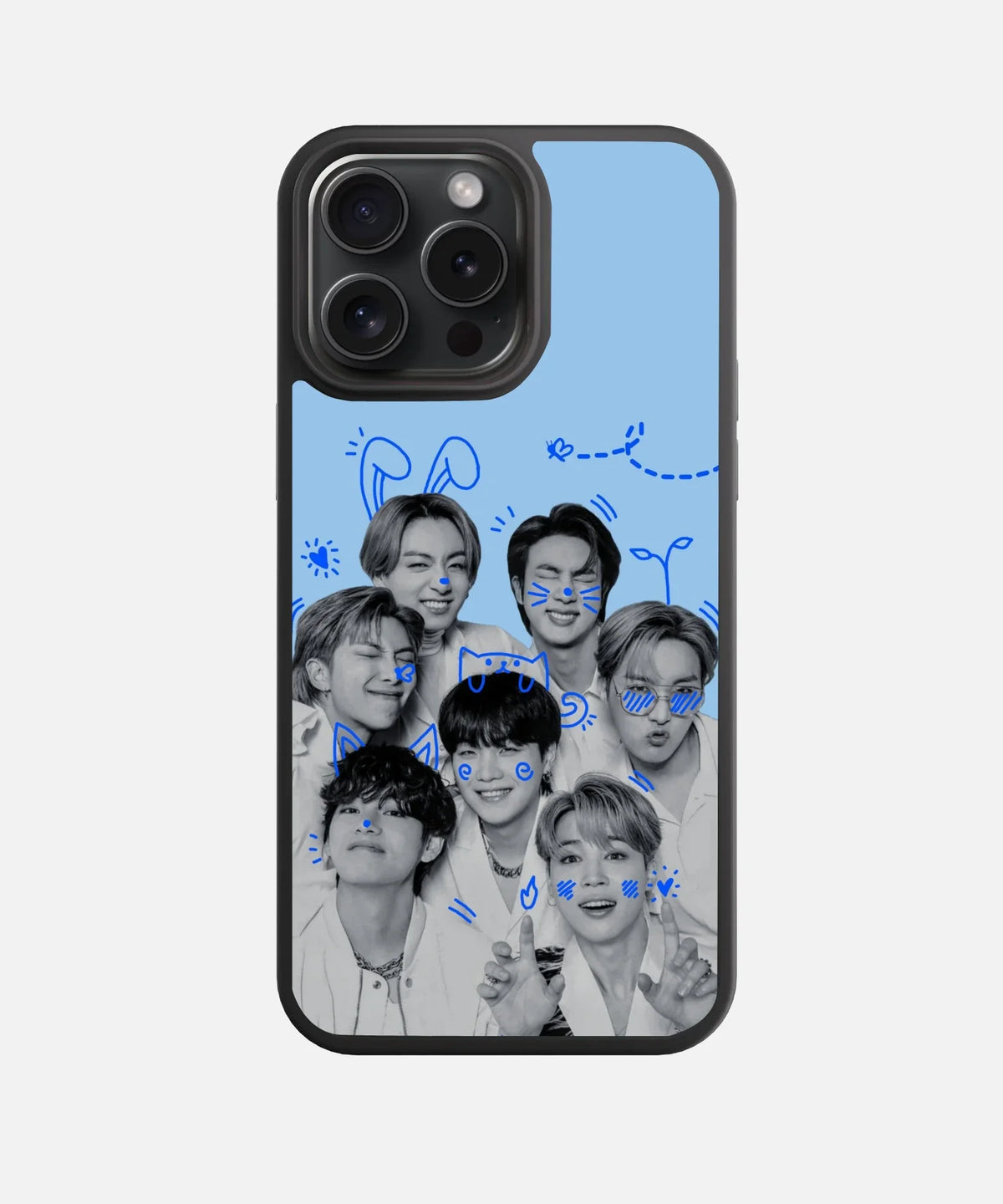 Bangtan Doodles Glass Phone Case