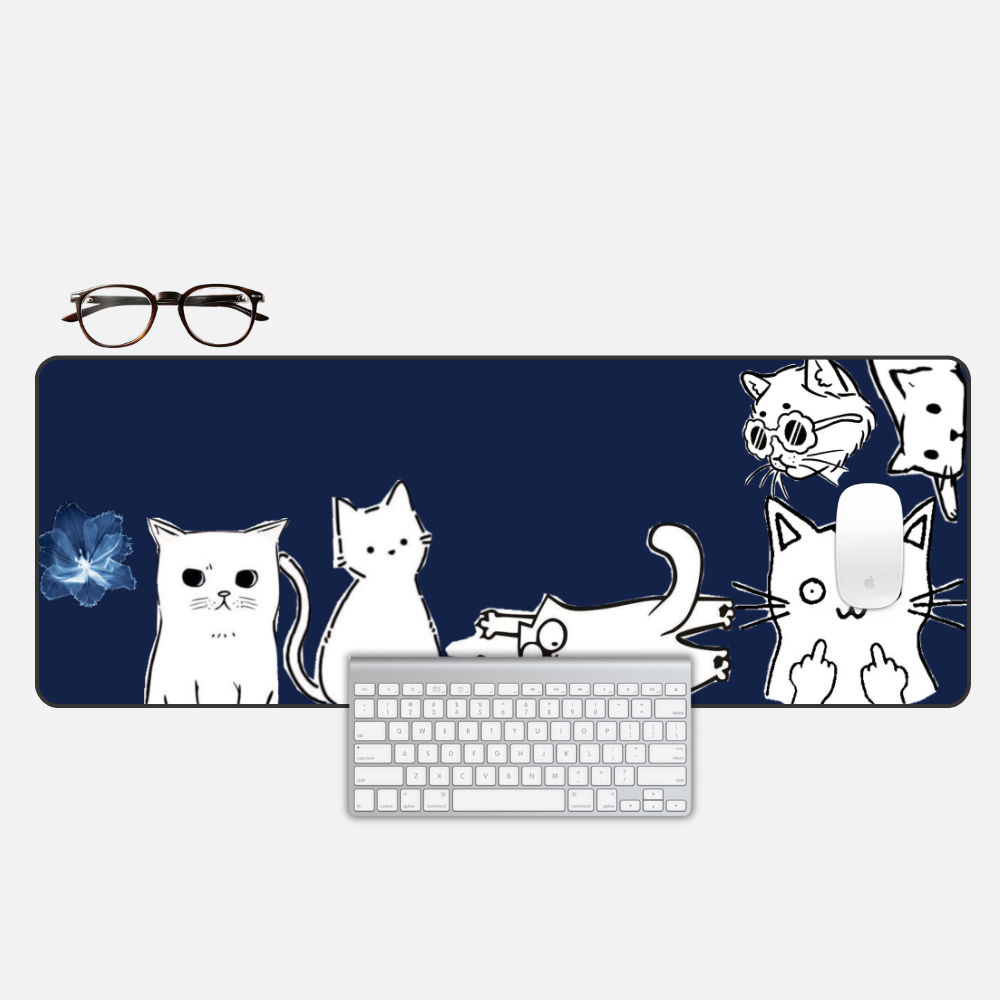 Sassy Street Cats Desk Mat and Gaming Mouse Pad