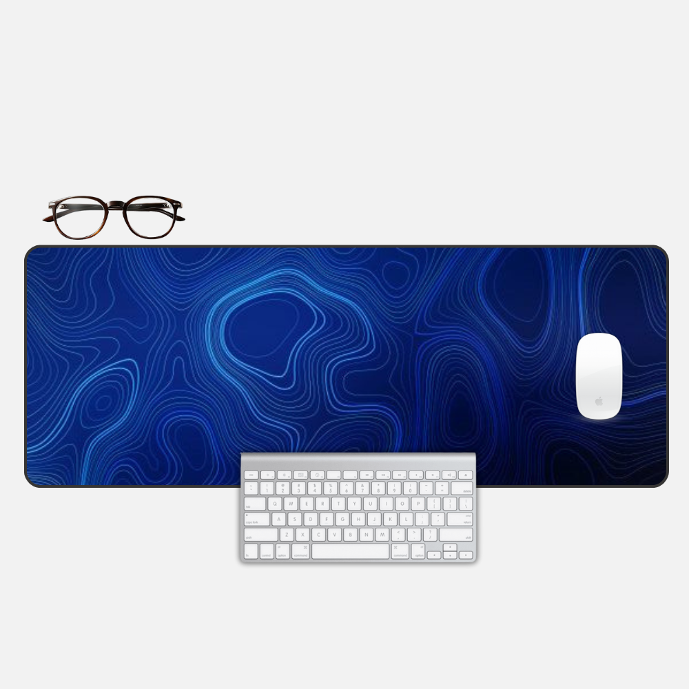 Velocity Blue Topography Desk Mat and Gaming Mouse Pad