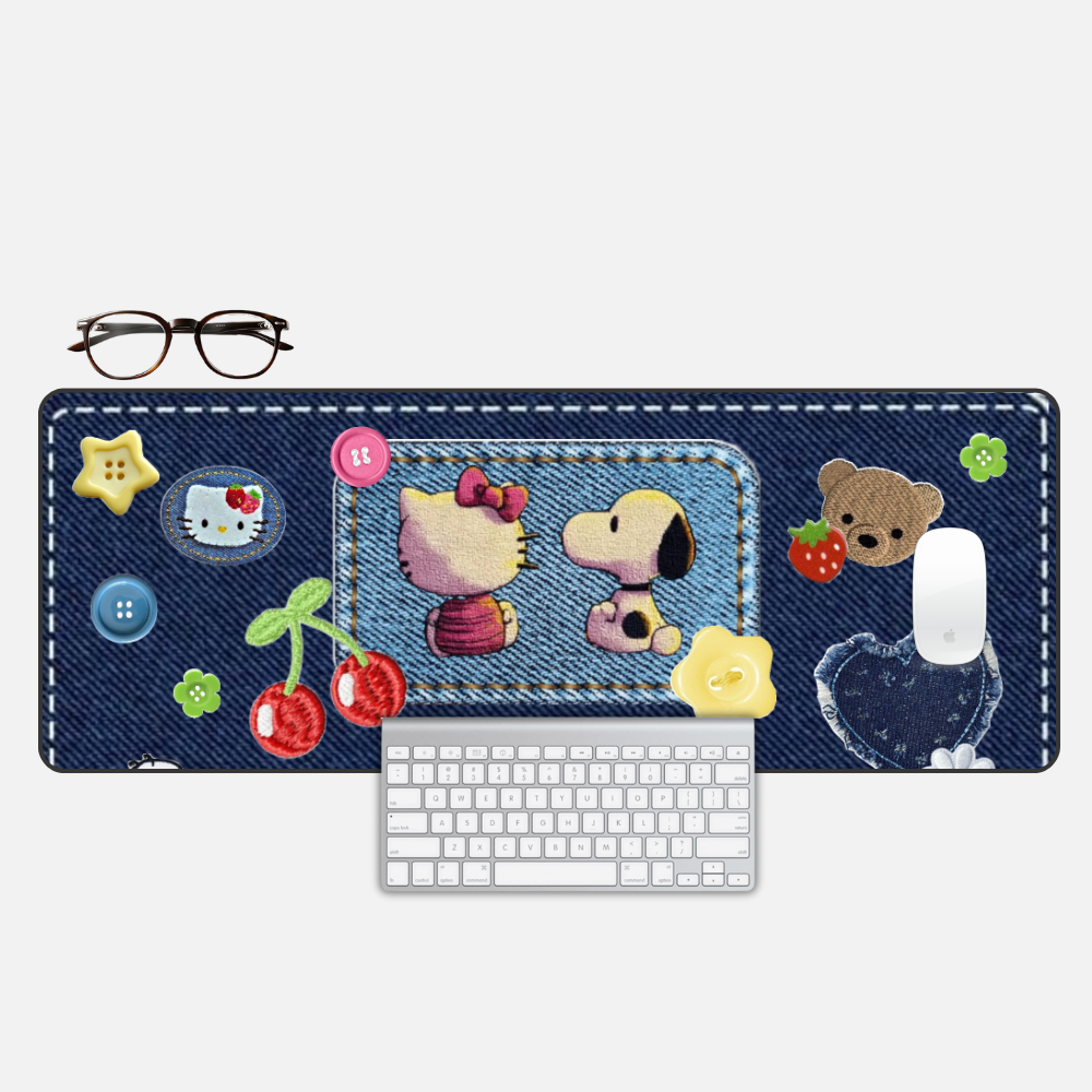 Denim Scrapbook Desk Mat and Gaming Mouse Pad