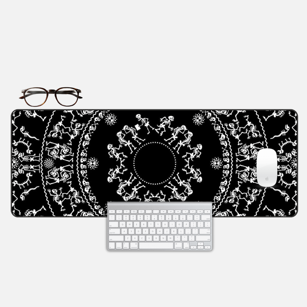 Skeleton Mandala Desk Mat and Gaming Mouse Pad
