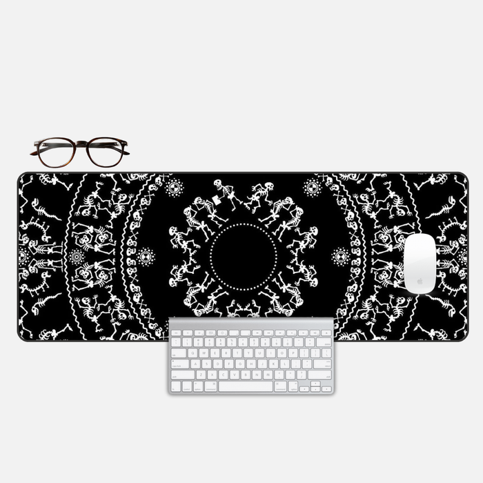 Skeleton Mandala Desk Mat and Gaming Mouse Pad