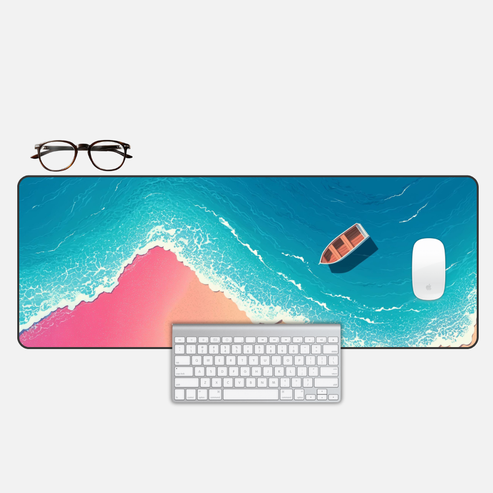Turquoise Tides Desk Mat and Gaming Mouse Pad