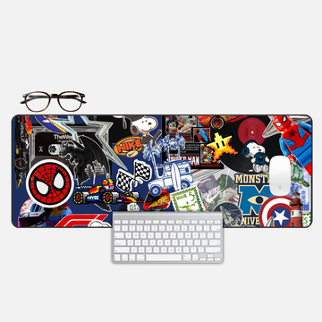 Pop Stickerbomb Desk Mat and Gaming Mouse Pad