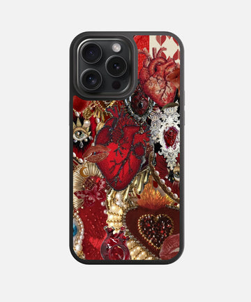 Vintage Heart of Gold Glass Phone Case