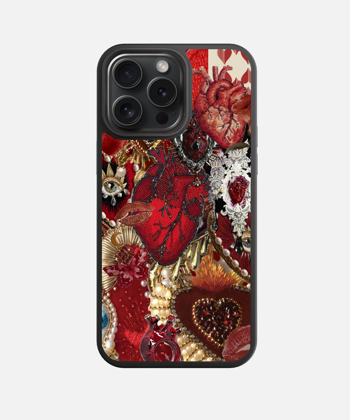 Vintage Heart of Gold Glass Phone Case