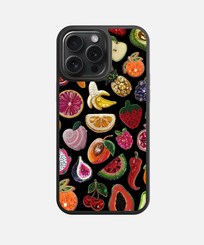 Fruit Mosaic Collage Charm Glass Phone Case