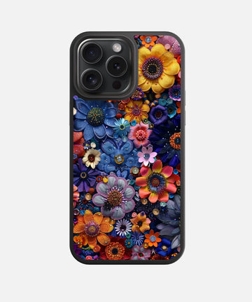 Embroidery Floral Glass Phone Case