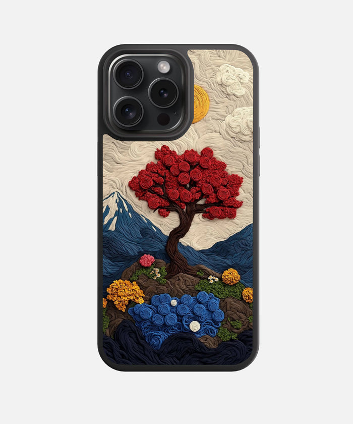 The Crimson Bonsai Glass Phone Case