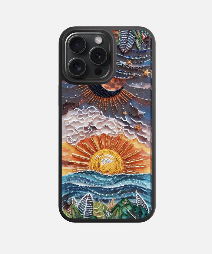 Beaded Celestial Glass Phone Case