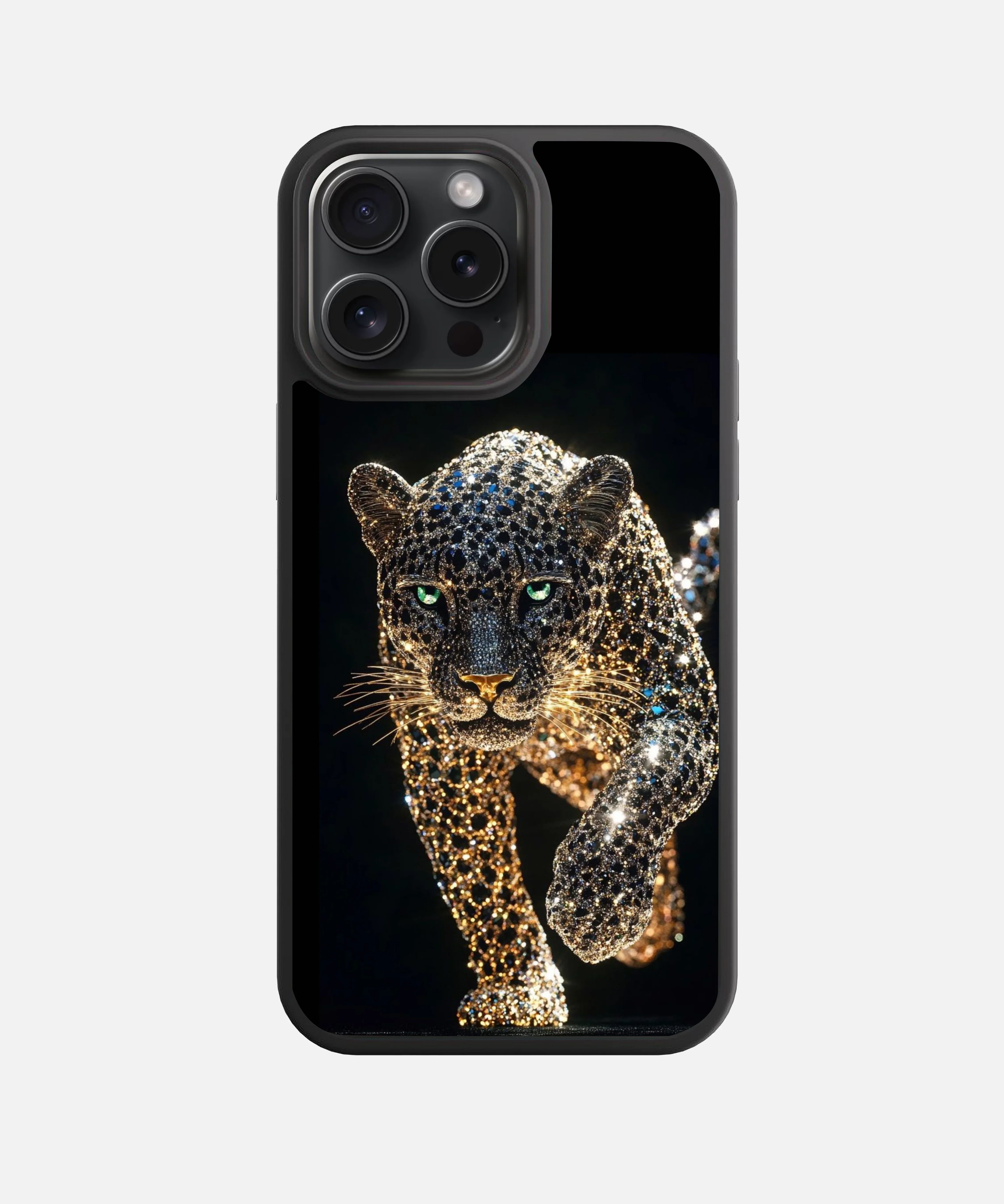 The Jeweled Panther Glass Phone Case