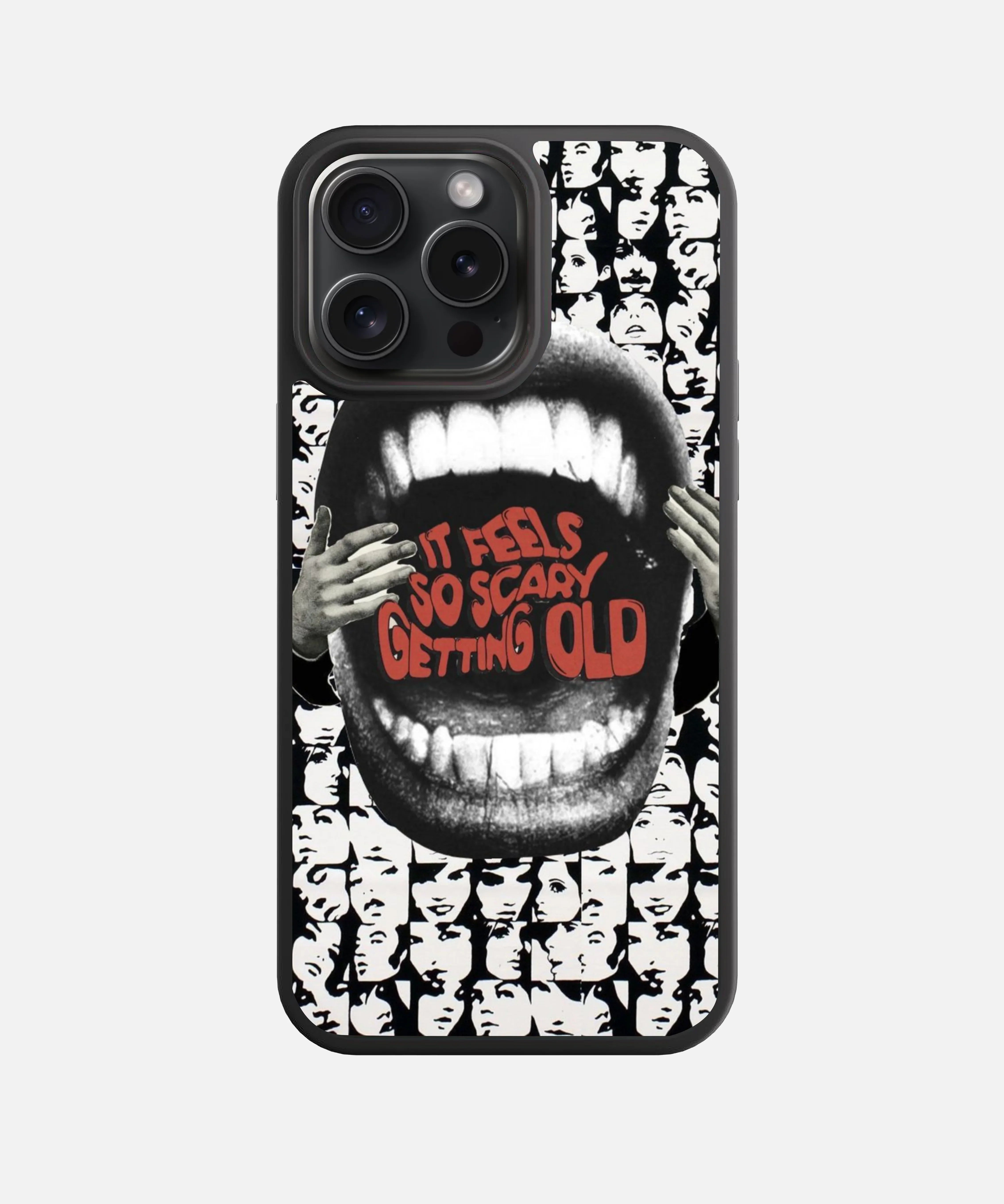 Crowd of Faces Glass Phone Case