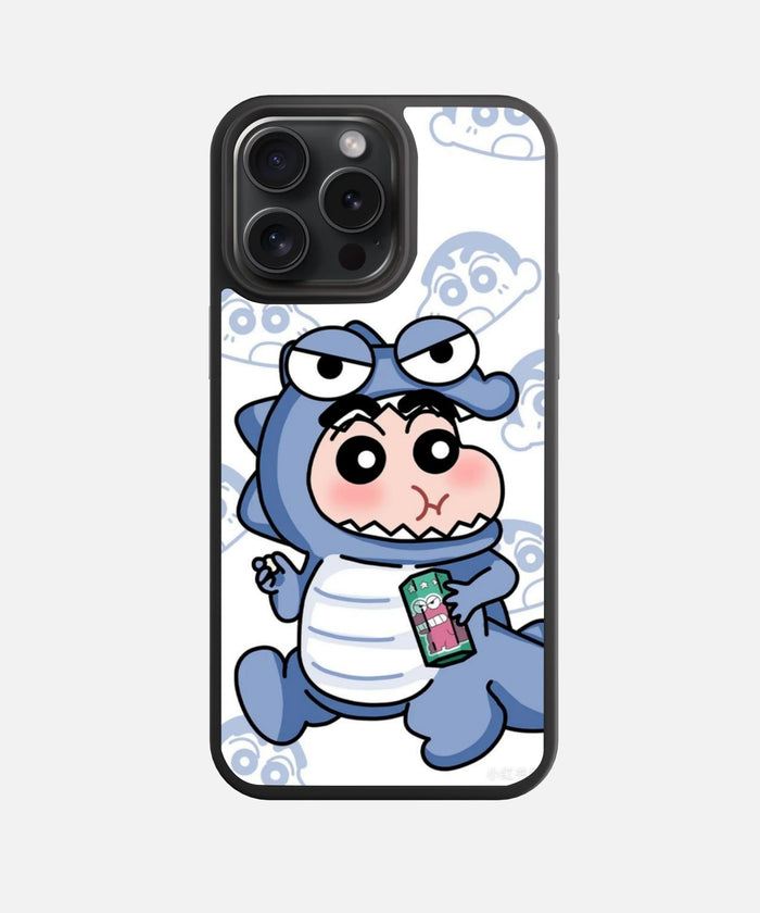 Dino Shin-chan Glass Phone Case